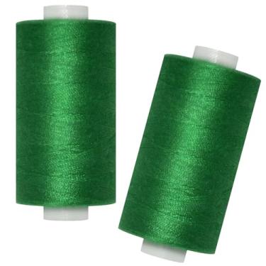 Imagem de Linha de costura multiuso - 2 carretéis de linha de costura manual de poliéster para máquina de costura para costura manual e à máquina (verde Natal, 2 carretéis)