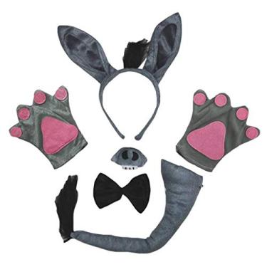 Imagem de Petitebella Luvas de cabeça de burro para adultos, 4 peças, Cinza, tamanho �nico