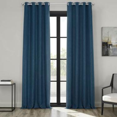 Imagem de HPD Half Price Drapes BOCH-LN185-GR Cortinas de escurecimento de ambientes com ilhós para sala de estar e quarto (1 painel), 50 x 108, índigo