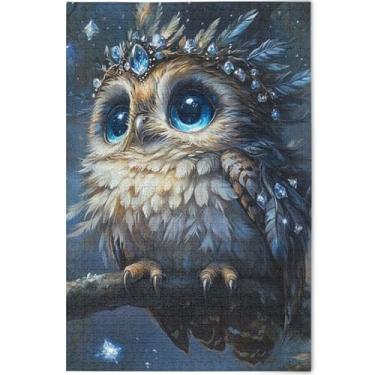 Imagem de Quebra-cabeças personalizados fantásticos com estampa de coruja fofa para adultos 1000 peças, jogo de quebra-cabeça, presentes tecnológicos, paisagem, arte animal, 75 x 50 cm