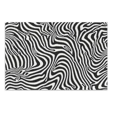 Imagem de Quebra-cabeça adulto 1000 peças família elefante branco presentes quebra-cabeça cena de outono decoração de casa arte preto branco ondulado listrado zebra, 75 x 40 centímetros