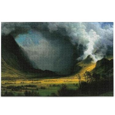 Imagem de Quebra-cabeça Albert Bierstadt Storm Mountains personalizado para adultos 1000 peças jogo engraçado homens presentes únicos quebra-cabeça brinquedo artístico, 75 cm x 50 cm