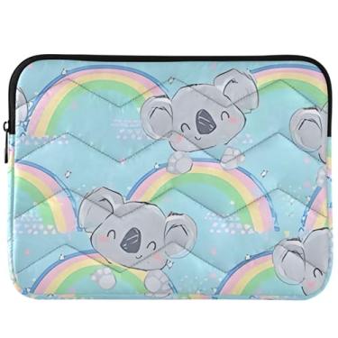 Imagem de Linda capa protetora para laptop com estampa de coala, arco-íris, capa protetora durável para laptop de 14 polegadas universal
