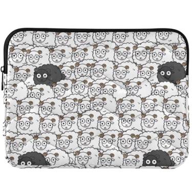 Imagem de Linda capa protetora para laptop de ovelha preta e branca para MacBook Air capa de laptop de 13 polegadas inchada universal de 13 a 14 polegadas