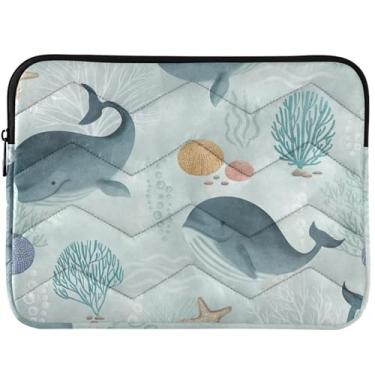 Imagem de Whale Underwater World Capa para notebook capa para notebook durável e inchada capa universal para laptop de 13 a 14 polegadas