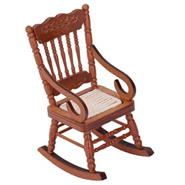 Imagem de Yosoo Cadeira Em Miniatura, Detalhes Requintados, Móveis de Madeira Em Miniatura de Cor Brilhante Com Design Clássico Moderno, para Sala de Estar, Quarto, Jardim de Estudo 1:12 (BROWN)