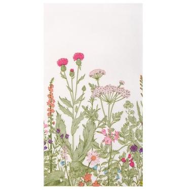 Imagem de 100 guardanapos de papel de flores silvestres descartáveis florais 3 camadas guardanapo vintage botânico folhas verdes ervas toalha de mão para banheiro primavera verão aniversário jardim chá