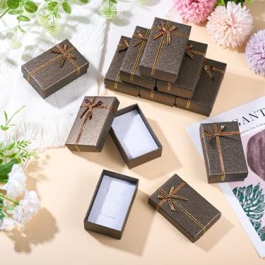 Imagem de 1 caixa de papel de papelão com laço, 77 x 48 x 27 mm, caixa de presente de joias faça você mesmo, embalagem com esponja para colar, brincos, pulseira, relógios pequenos, pingentes, pingentes de dia