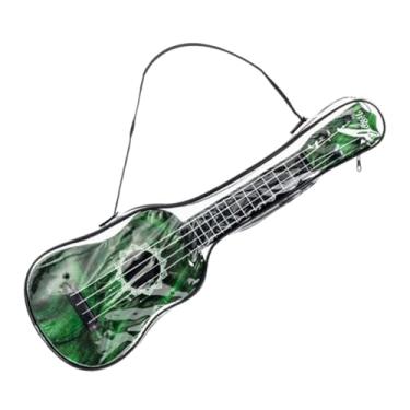 Imagem de KiBcsLic Ukulele de brinquedo infantil de 42 cm com 4 cordas, ideal para brincar de faz de conta e aprender, com bolsa para guardar instrumentos musicais, Verde