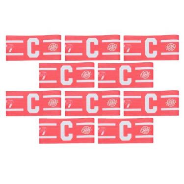 Imagem de Kit 10 Braçadeira Faixa Capitão Personalizável Brasão Time Fecho tiras