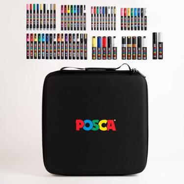 Imagem de posca Conjunto de Férias com 62 Marcadores de Tinta Variados com Maleta de Transporte - Conjunto Exclusivo Holiday 350, 1Mr, 1M, 3M, 5M, 7M, 8K e 17K