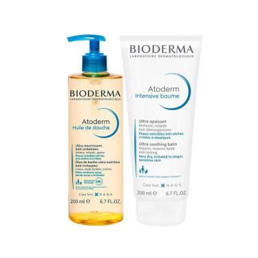 Imagem de Kit Corporal Bioderma Atoderm - Óleo de Banho e Creme Hidratante Intensive Baume 200ml-Unissex