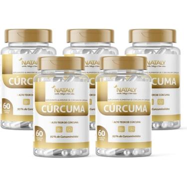 Imagem de Kit Com 05 - Cúrcum 95% Curcum 60 Capsulas de 500mg Nataly-Unissex