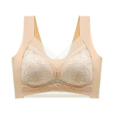 Imagem de Sutiã Sem Costura plus Size Com Renda Push Up, Sutiã De Renda De Seda 