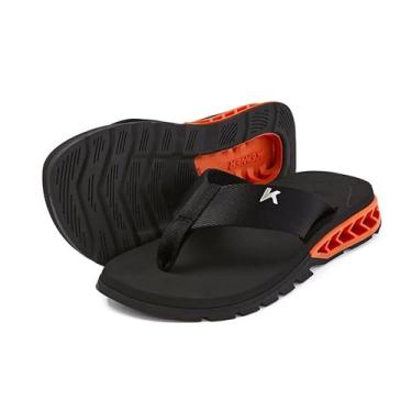Imagem de Kenner Chinelo Sandália Masculino Rakka Extramacio, Preto, Solado Megatratorado, Palmilha Macia (Preto/Laranja, BR, Adulto, Numérico, 43)