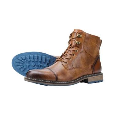 Imagem de Botas De Couro Masculinas Tamanho 7-13 Ajuste Confortável Botas Novas 