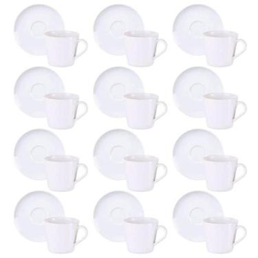 Imagem de Conjunto 12 Xícaras com Pires Porcelana 185ml Tramontina Leonora Café 