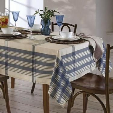 Imagem de Toalha Mesa Quadrada 8 Lugares Dohler Impermeavel Luna Azul