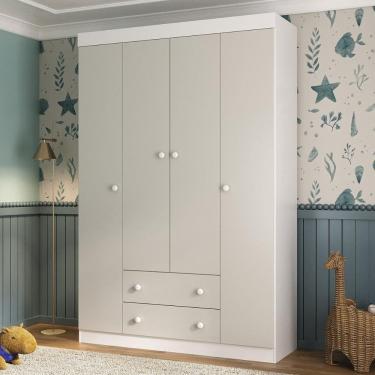 Imagem de Guarda-roupa Infantil 122cm 4 Portas e 2 Gavetas Encanto Multimóveis MP4448