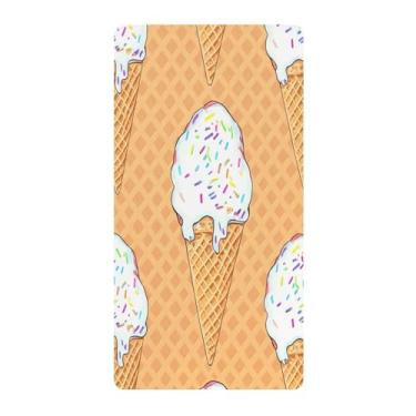 Imagem de Blueangle Lençol de berço padrão para berço infantil - Lençóis de algodão macio e respirável com sorvete (528)