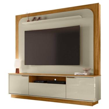 Imagem de Painel Home Theater Nilo Para Tv 75 Pol 2 Portas 200 Cm Cumaru Opala Madetec Cumaru Opala