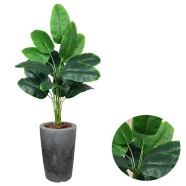 Imagem de Planta Artificial Bananeira Vaso Cone Marmorizado Completo - PlantaImp
