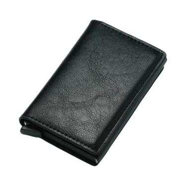 Imagem de Carteira Porta-Cartões De Crédito RFID Em Fibra De Carbono Preta Slim 