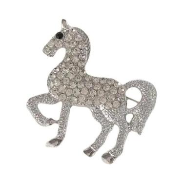 Imagem de Broches Esmaltados Vintage Estilo Corte Cavalo De Guerra Galopante Par