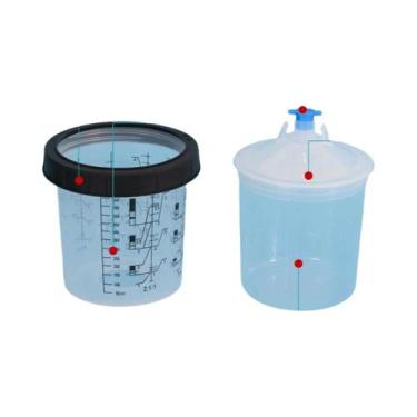 Imagem de 10 Copos Descartáveis De Plástico Para Mistura De Tinta 180/400/600/80