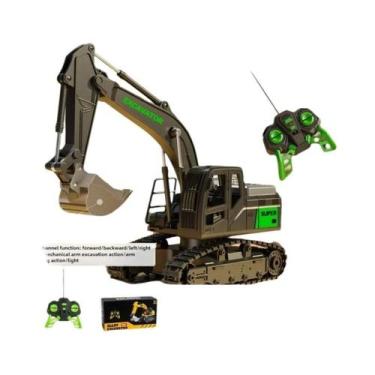 Imagem de Caminhão RC Elétrico 4x4 Para Crianças, Escavadora, Bulldozer, Rolo Co