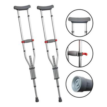 Imagem de Par De Muleta Axilar 3 Em 1 Altura Ajustável SC602 - Hidrolight