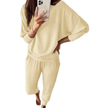 Imagem de Conjunto de Moletom PRETTYGARDEN Feminino Outono 2 Peças em Malha Cane