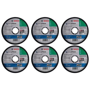 Imagem de Kit 06 Discos De Corte Para Esmerilhadeira Inox 4.1/2 7/8 Standard Reto Profissional -...