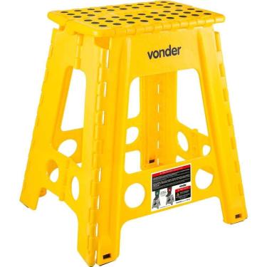 Imagem de Banqueta Plástica Dobrável, Amarela, Altura 450 Mm, Vonder Ostenvonder