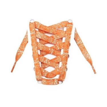 Imagem de Cadarços Planos Dourados Para Tênis Esportivos Casuais De Basquete E T