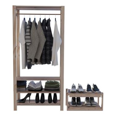 Imagem de Conjunto Aparador Design Original Moderno E Arara Armário 170cm De Chão