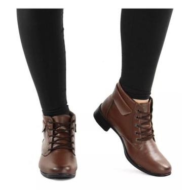 Imagem de Bota Feminina Cano Curto Casual Trabalho Coturno Dia a Dia inverno Mod