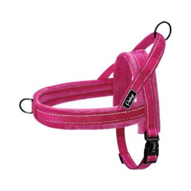 Imagem de Coleira Peitoral Grande Refletiva Acolchoada Anti-Puxão Para Cães Pequ