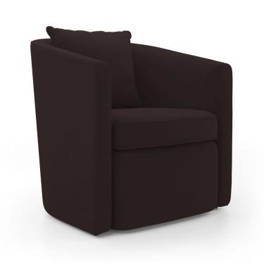 Imagem de Poltrona Decorativa Sala de Estar Aimê Suede Marrom - Abmaza