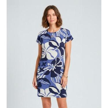 Imagem de Vestido Básico Com Gola Redonda Infinita Cor Azul, P, Azul