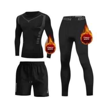 Imagem de Conjunto Térmico Masculino De Inverno Com Pelúcia Para Camada Base, Se