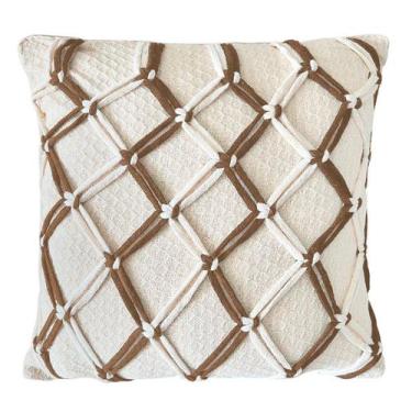 Imagem de Capa de almofada 3 nós macramê doha decorativa - LojaArtDecor, Caramel