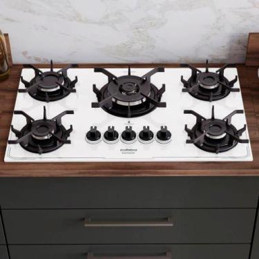 Imagem de Cooktop 5 Bocas Itatiaia Itamaster Tripla Chama Em Vidro Temperado, Br