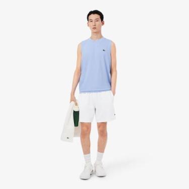 Imagem de Shorts Esportivos Ultra Dry Modelagem reta - Lacoste, Branco, GG