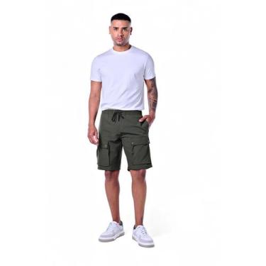 Imagem de Bermuda Masculina Micro Fibra Cargo - Rabbitohs, M, Verde oliva
