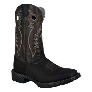 Imagem de Bota Texana Masculina Bico Quadrado Crazy Café Jump Texas Rodeo Cano A