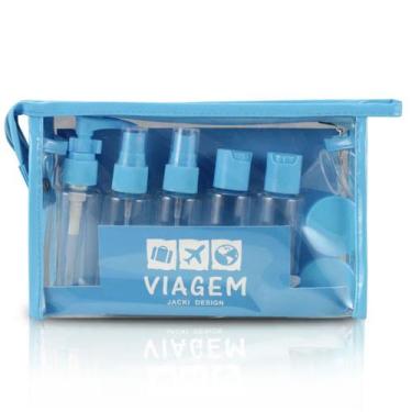 Imagem de Necessaire de Frascos para Viagem 10 peças Organizador Azul - Jacki De