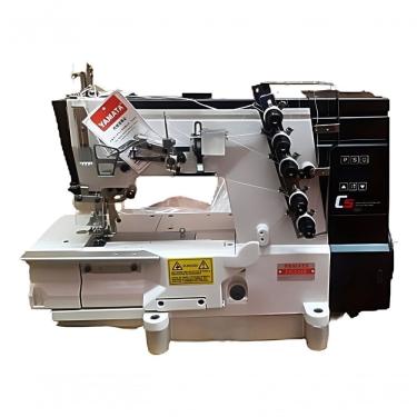 Imagem de Galoneira Plana Industrial Direct Drive FYC5-01D 3 Agulhas e 5 Fios Branco 110V Yamata
