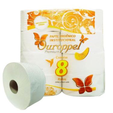 Imagem de Papel Higiênico Folha Simples Rolão 300m Pt 8 Rl Ouroppel Premium