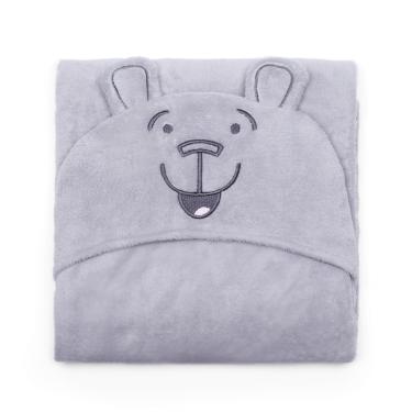 Imagem de Manta Infantil Microfibra 90cm x 90cm com Capuz e Aplicação de Bordado Buettner Bichinhos